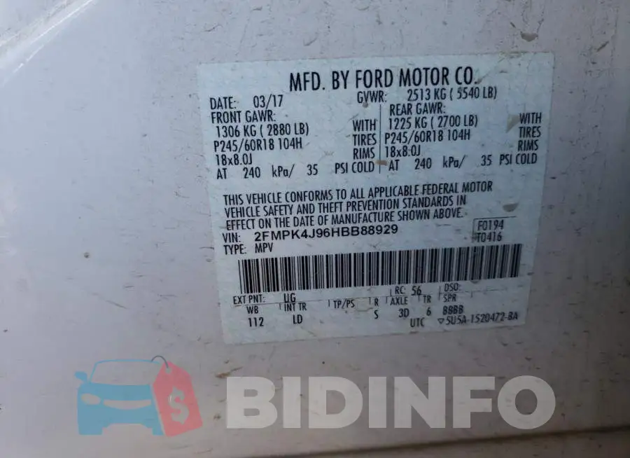 2FMPK4J96HBB88929 Photo# 12