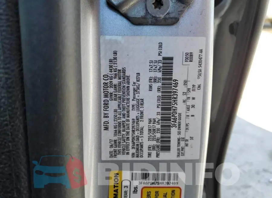 3FA6P0H75HR397469 Photo# 12