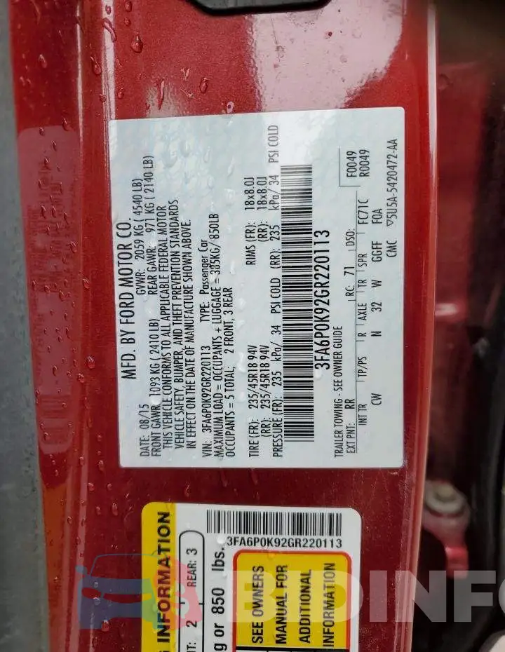 3FA6P0K92GR220113 Photo# 12