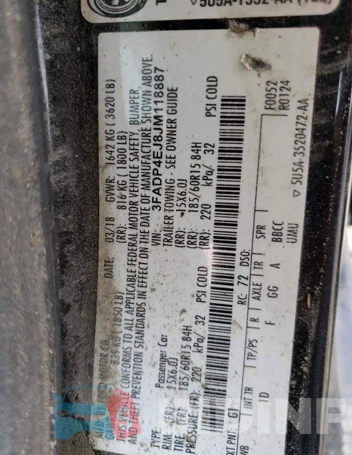 3FADP4EJ8JM118887 Photo# 12