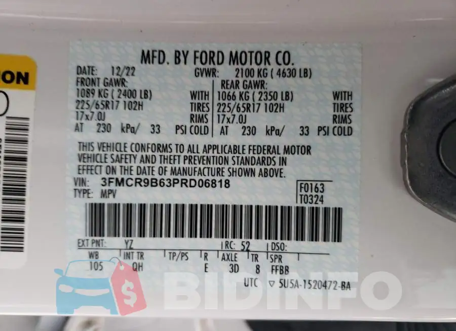 3FMCR9B63PRD06818 Photo# 13