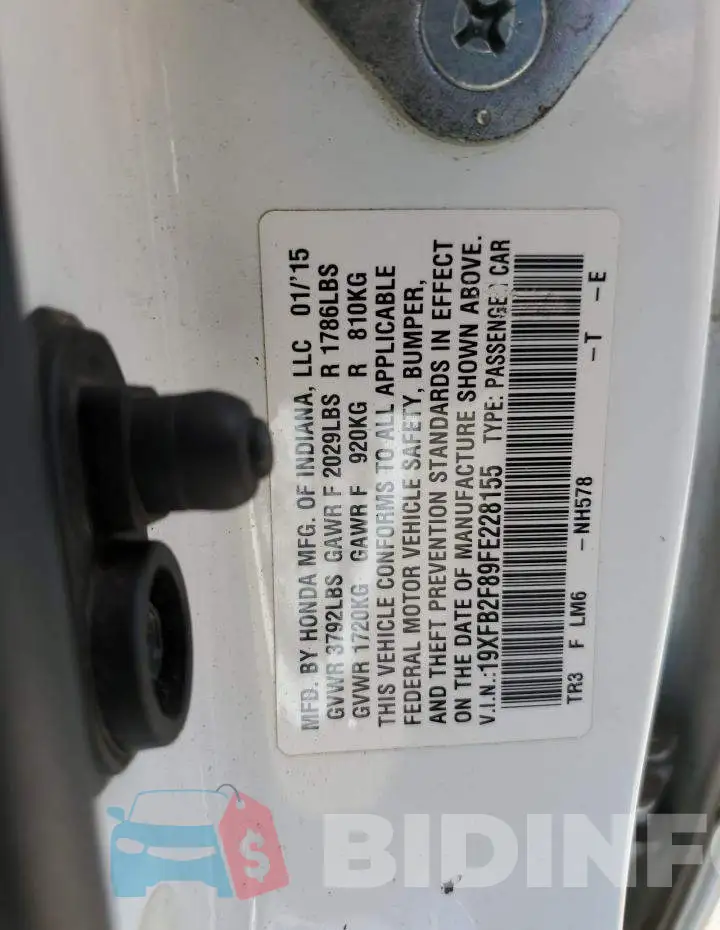 19XFB2F89FE228155 Photo# 12
