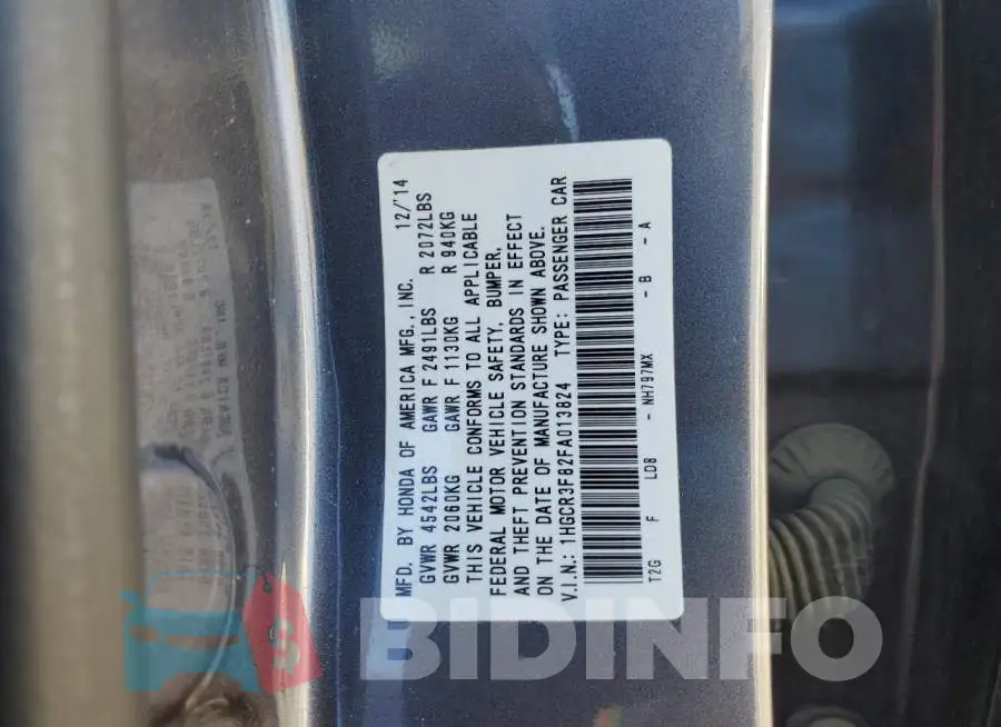 1HGCR3F82FA013824 Photo# 12