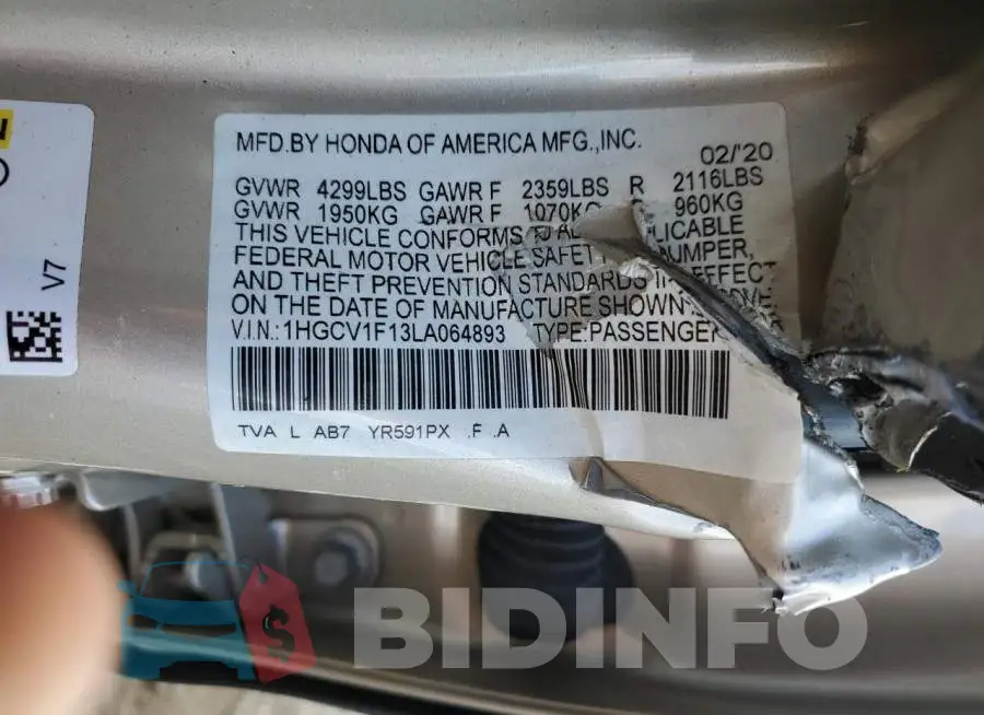 1HGCV1F13LA064893 Photo# 12