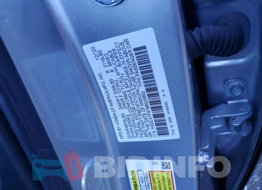 1HGCV1F41MA025862 Photo# 12