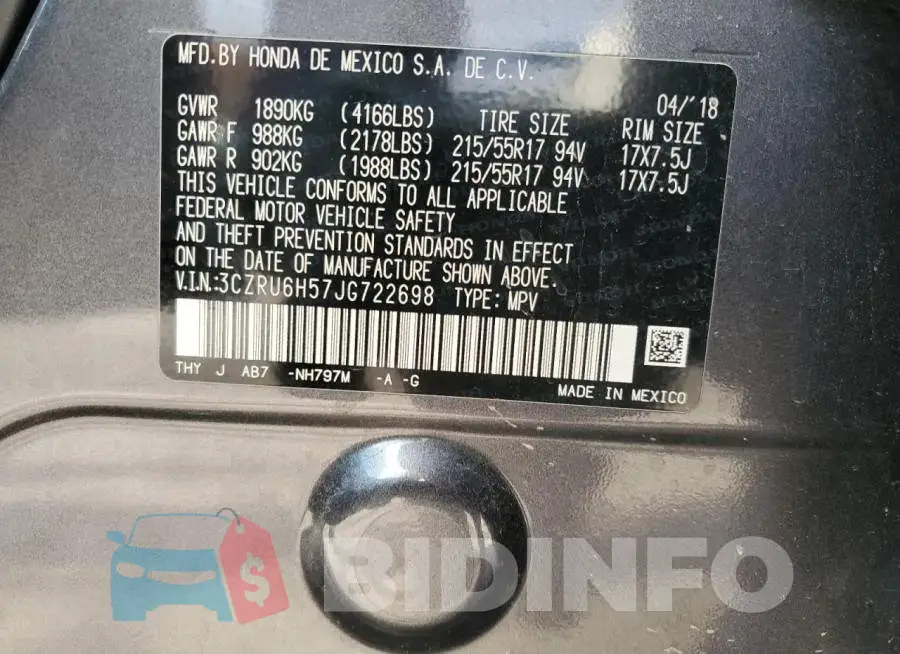 3CZRU6H57JG722698 Photo# 13