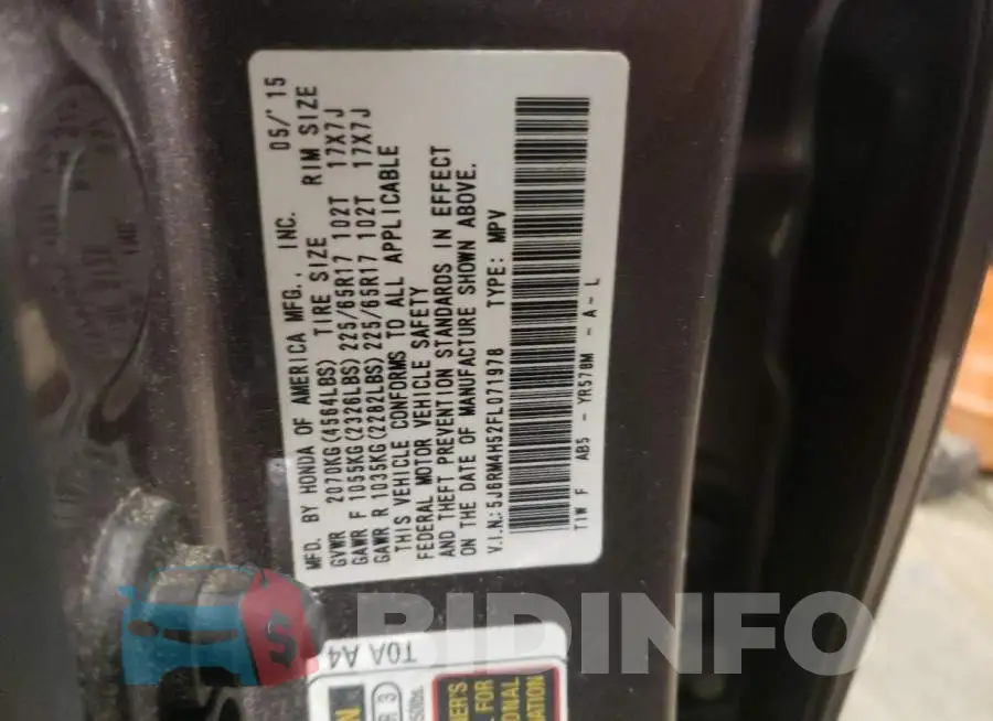 5J6RM4H52FL071978 Photo# 13