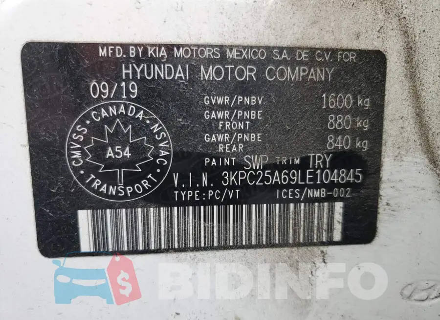 3KPC25A69LE104845 Photo# 13