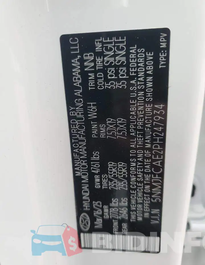 5NMJFCAE2PH247934 Photo# 13