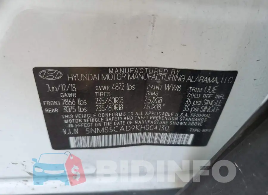 5NMS5CAD9KH004130 Photo# 12