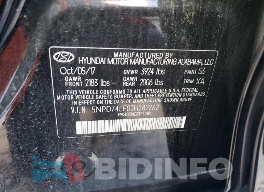 5NPD74LF0JH282262 Photo# 12