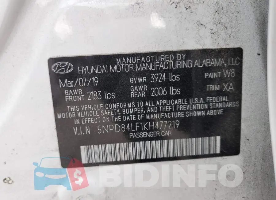 5NPD84LF1KH477219 Photo# 12