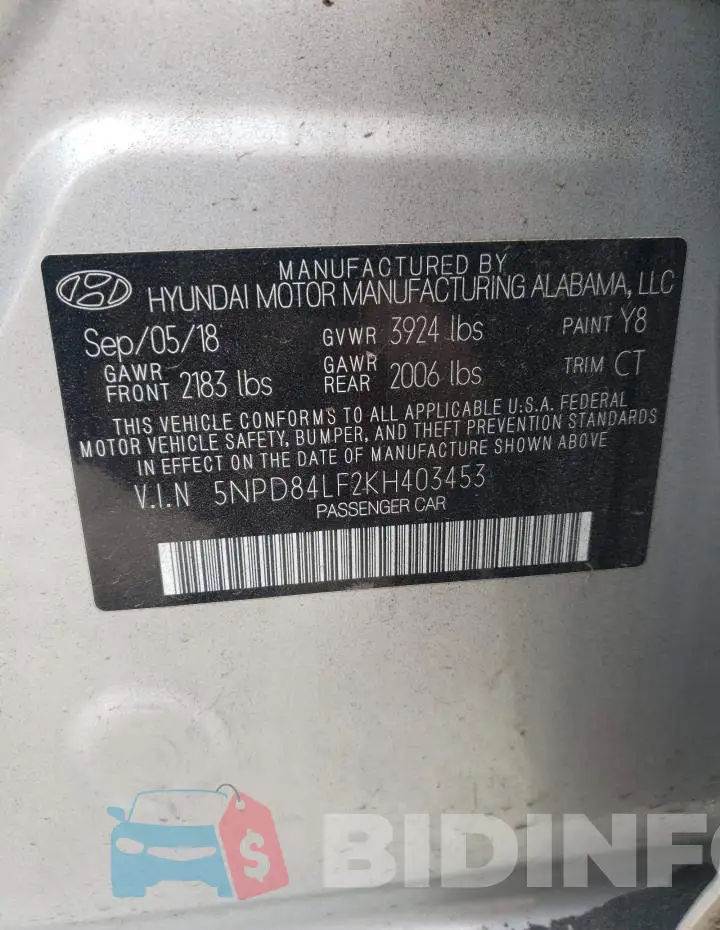 5NPD84LF2KH403453 Photo# 12