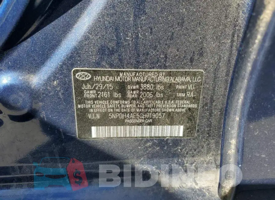 5NPDH4AE5GH719057 Photo# 13