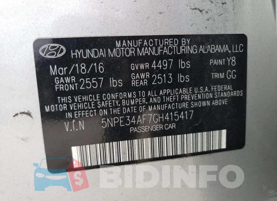 5NPE34AF7GH415417 Photo# 12