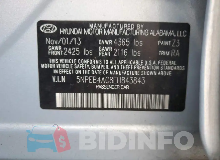 5NPEB4AC8EH843843 Photo# 12