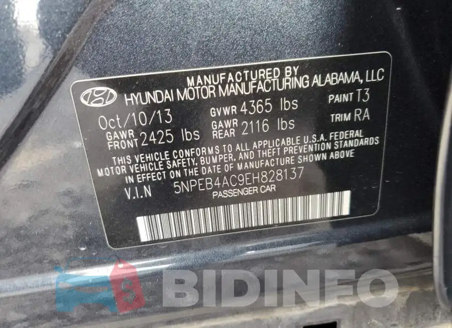 5NPEB4AC9EH828137 Photo# 12