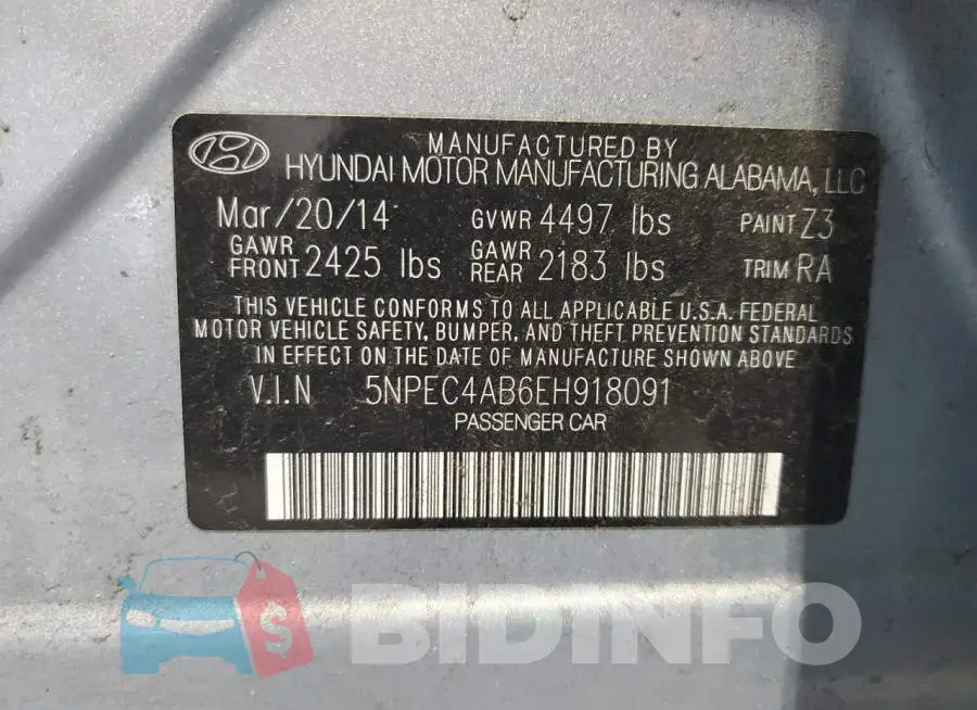 5NPEC4AB6EH918091 Photo# 12