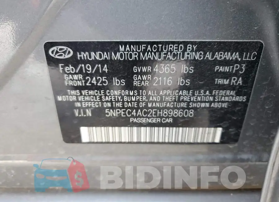 5NPEC4AC2EH898608 Photo# 13