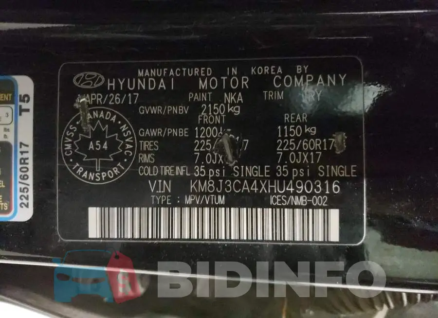 KM8J3CA4XHU490316 Photo# 13