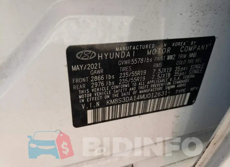 KM8S3DA14MU012631 Photo# 13