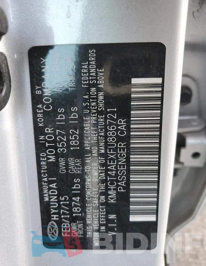 KMHCT4AEXFU886721 Photo# 12