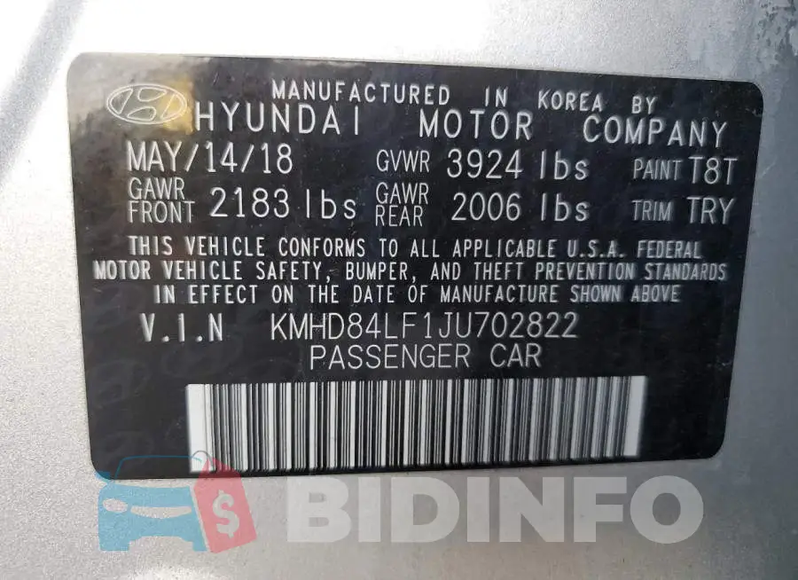 KMHD84LF1JU702822 Photo# 12