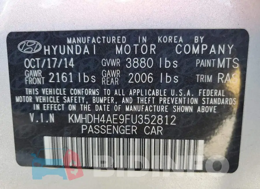 KMHDH4AE9FU352812 Photo# 12