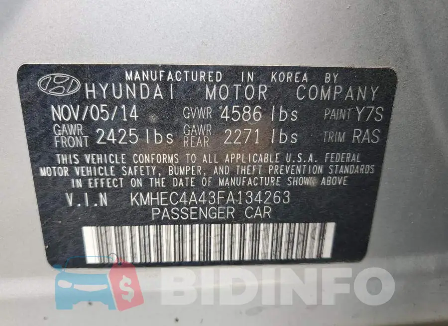 KMHEC4A43FA134263 Photo# 12