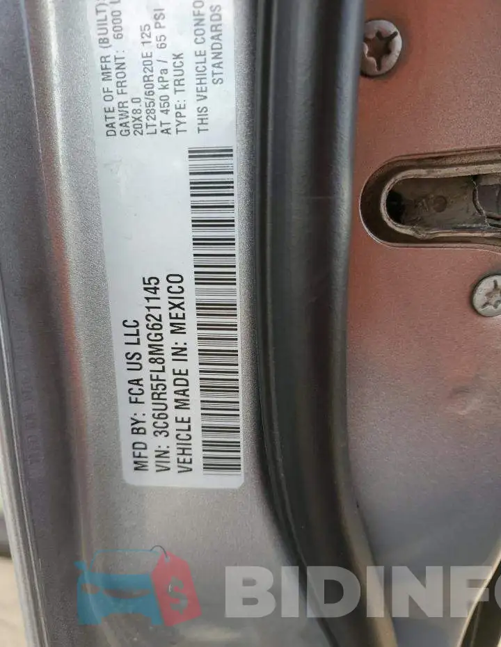 3C6UR5FL8MG621145 Photo# 12