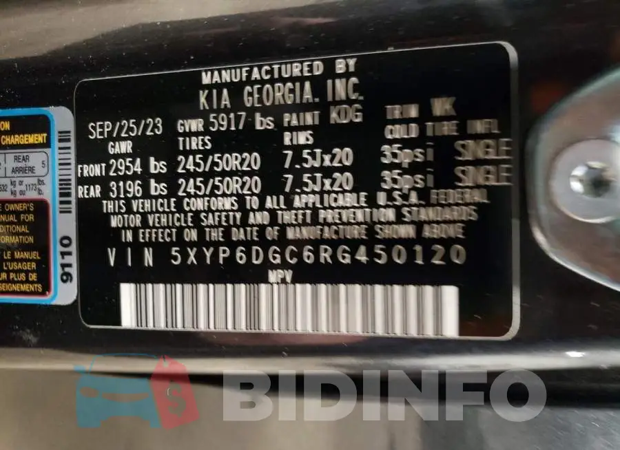 5XYP6DGC6RG450120 Photo# 13