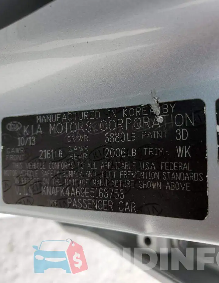 KNAFK4A69E5163753 Photo# 12