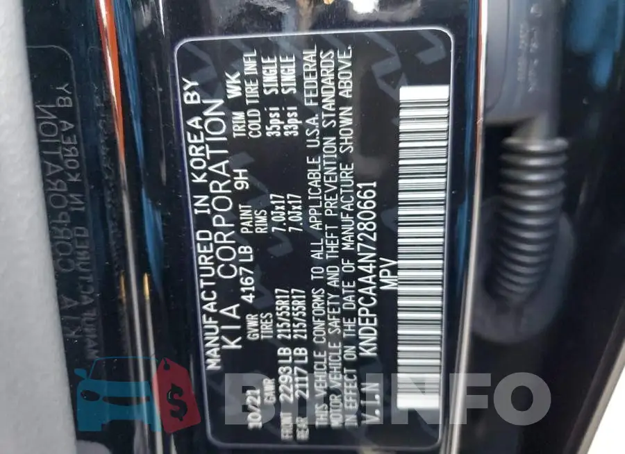 KNDEPCAA4N7280661 Photo# 14