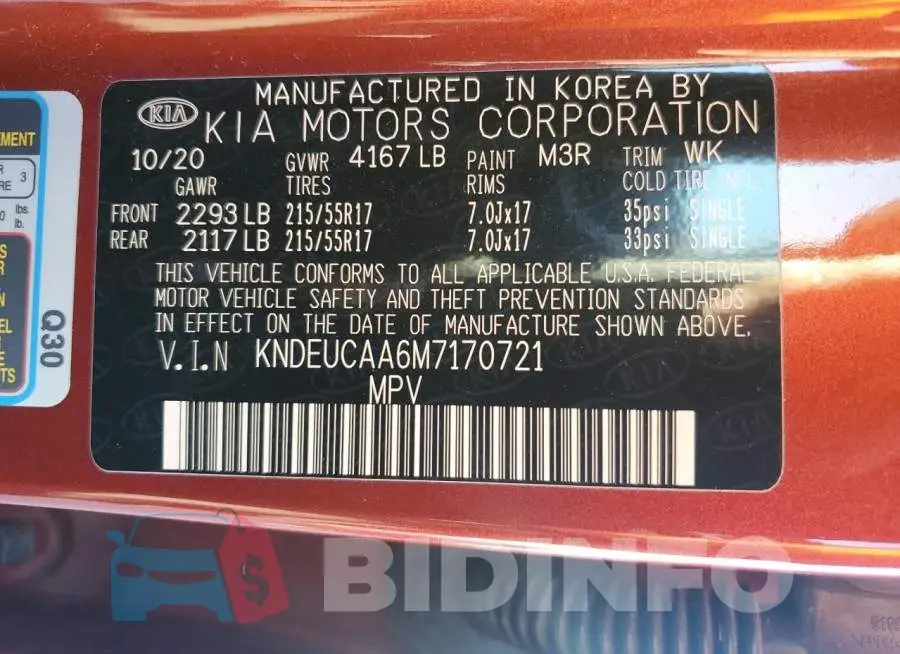 KNDEUCAA6M7170721 Photo# 13