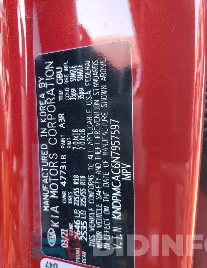 KNDPMCAC6N7957597 Photo# 13