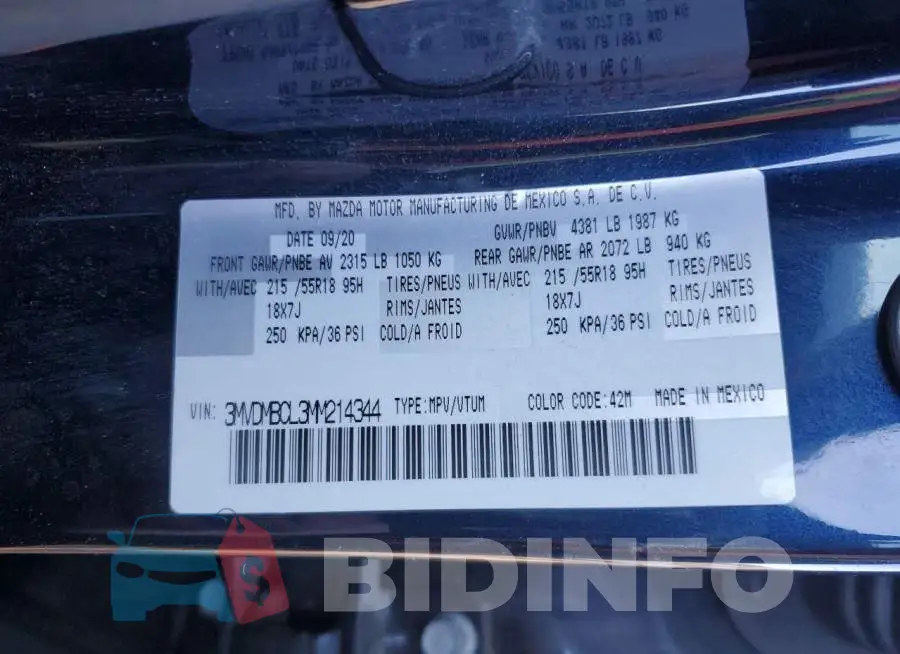 3MVDMBCL3MM214344 Photo# 14
