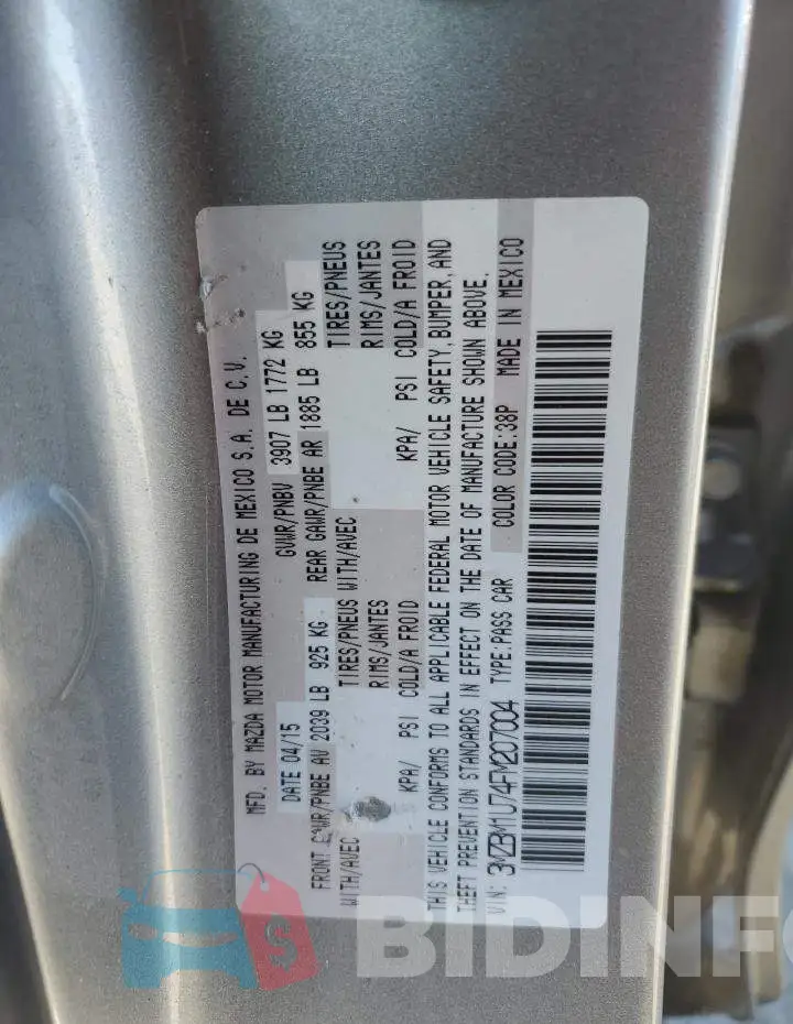 3MZBM1U74FM207004 Photo# 12