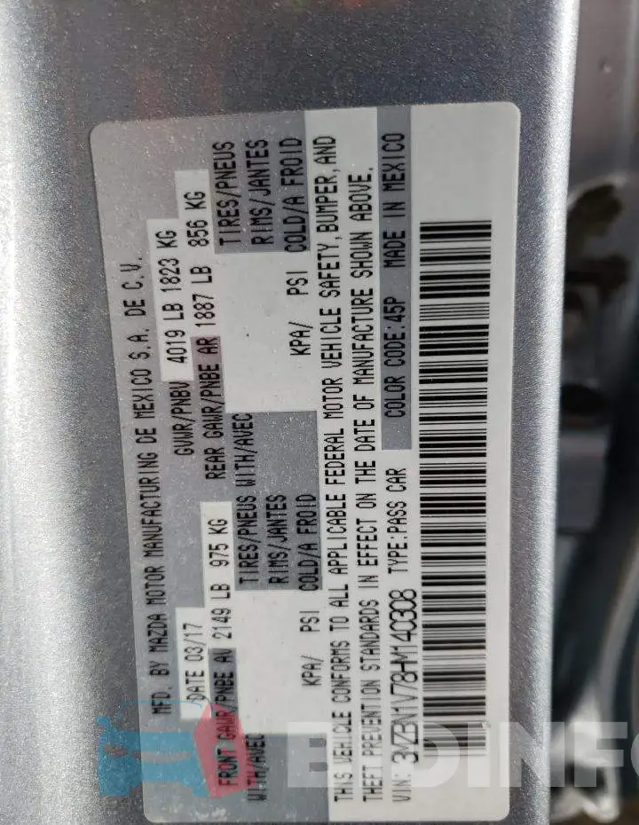 3MZBN1V78HM140308 Photo# 13