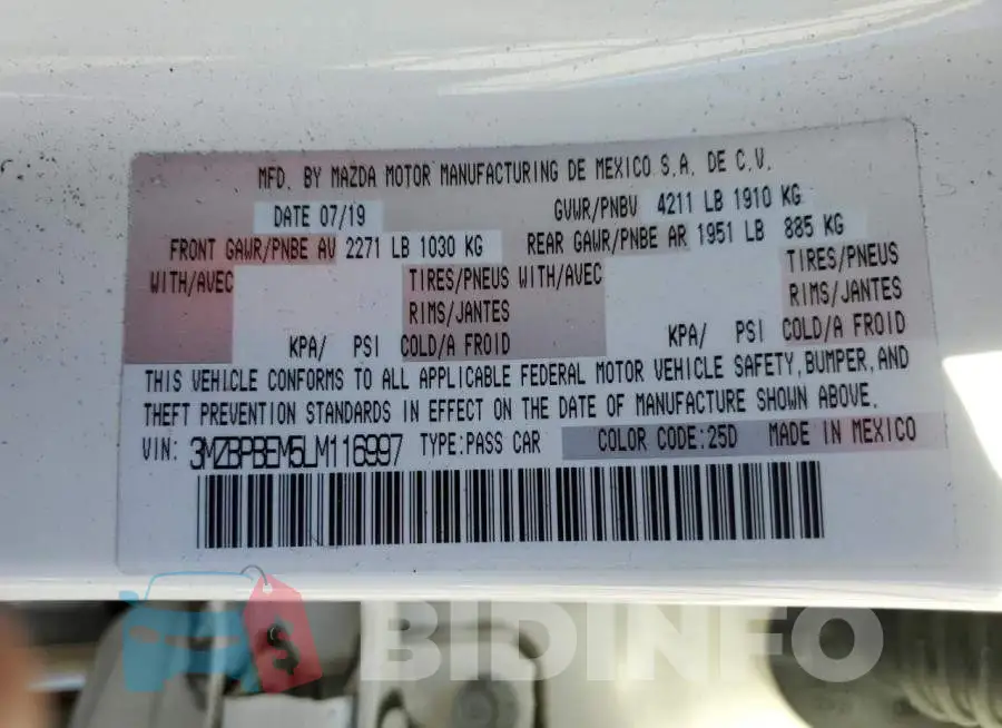 3MZBPBEM5LM116997 Photo# 12