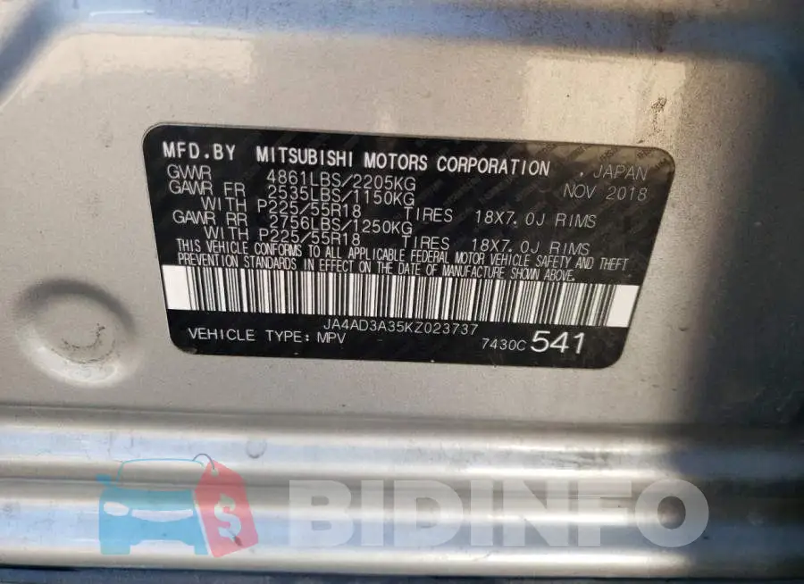 JA4AD3A35KZ023737 Photo# 12