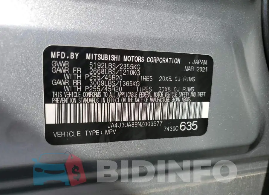 JA4J3UA89NZ009977 Photo# 13
