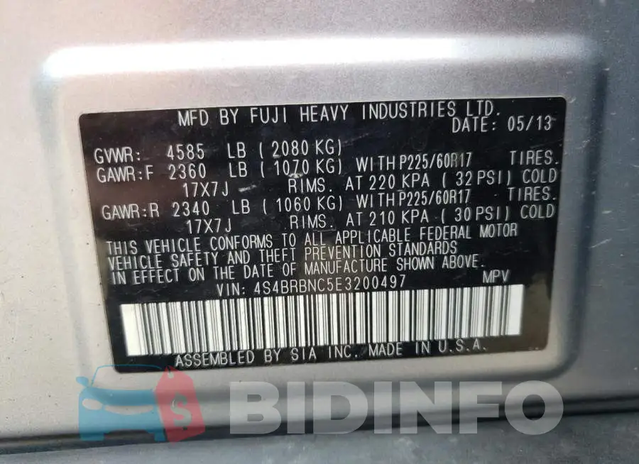 4S4BRBNC5E3200497 Photo# 13