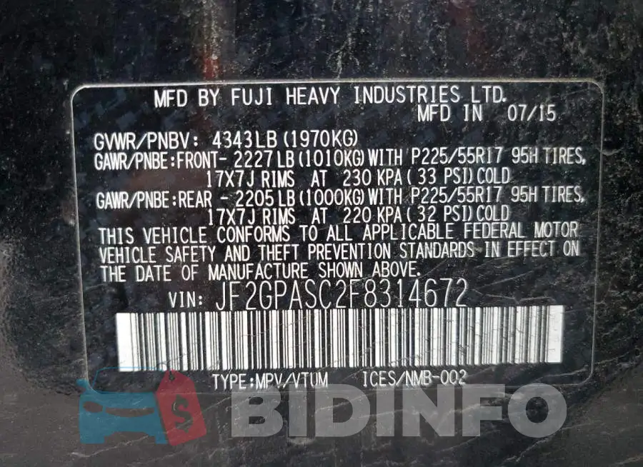 JF2GPASC2F8314672 Photo# 12
