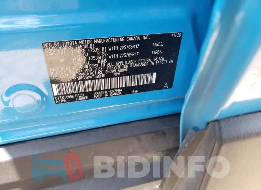 2T3P1RFV6MW158010 Photo# 13