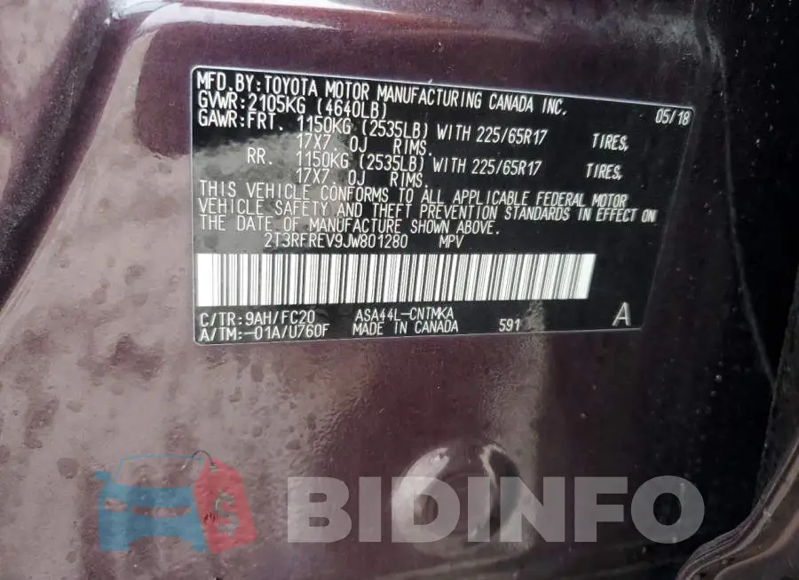 2T3RFREV9JW801280 Photo# 12