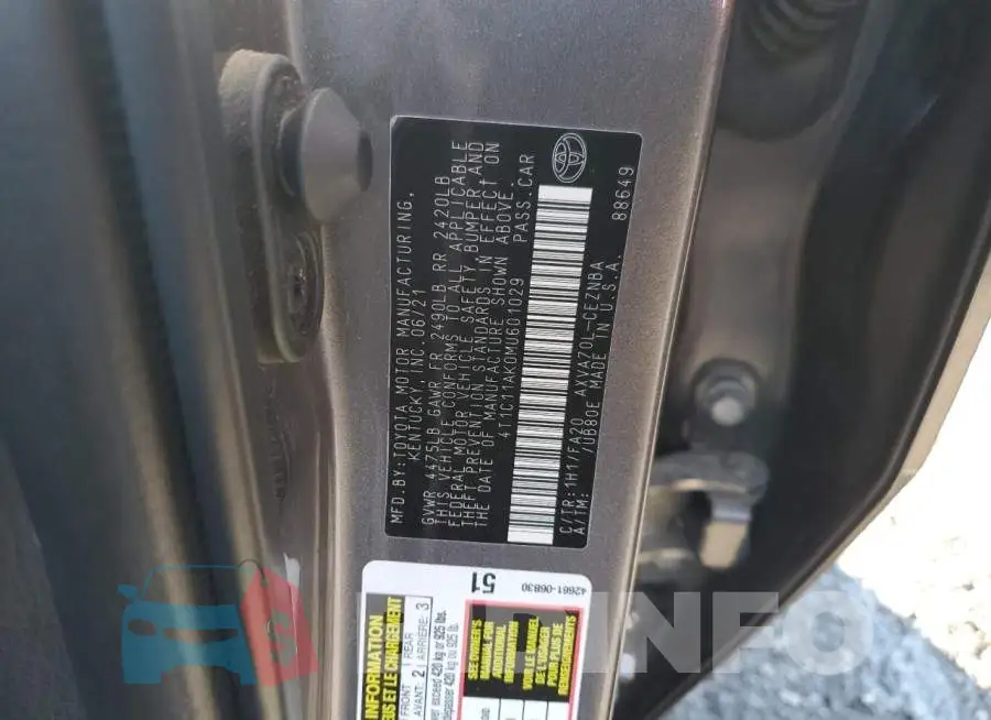 4T1C11AK0MU601029 Photo# 12
