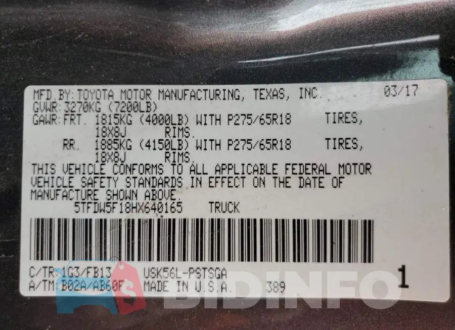 5TFDW5F18HX640165 Photo# 12