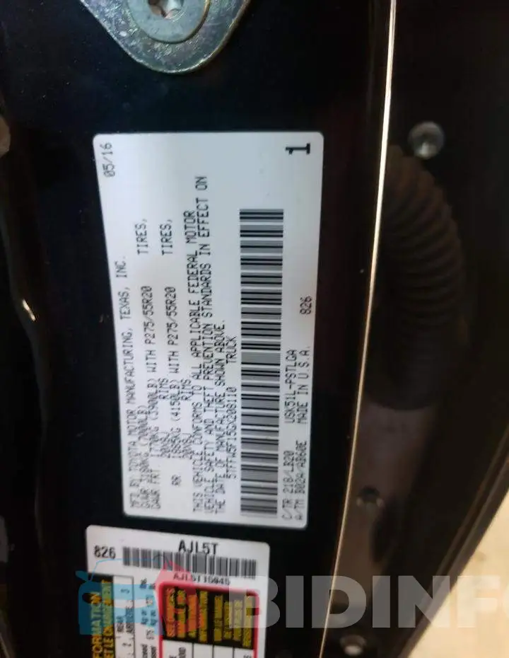 5TFFW5F15GX208110 Photo# 12