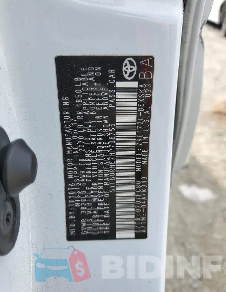 5YFBURHE7HP706756 Photo# 12