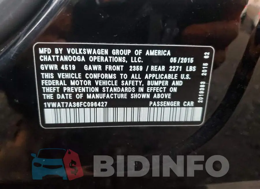 1VWAT7A36FC096427 Photo# 12